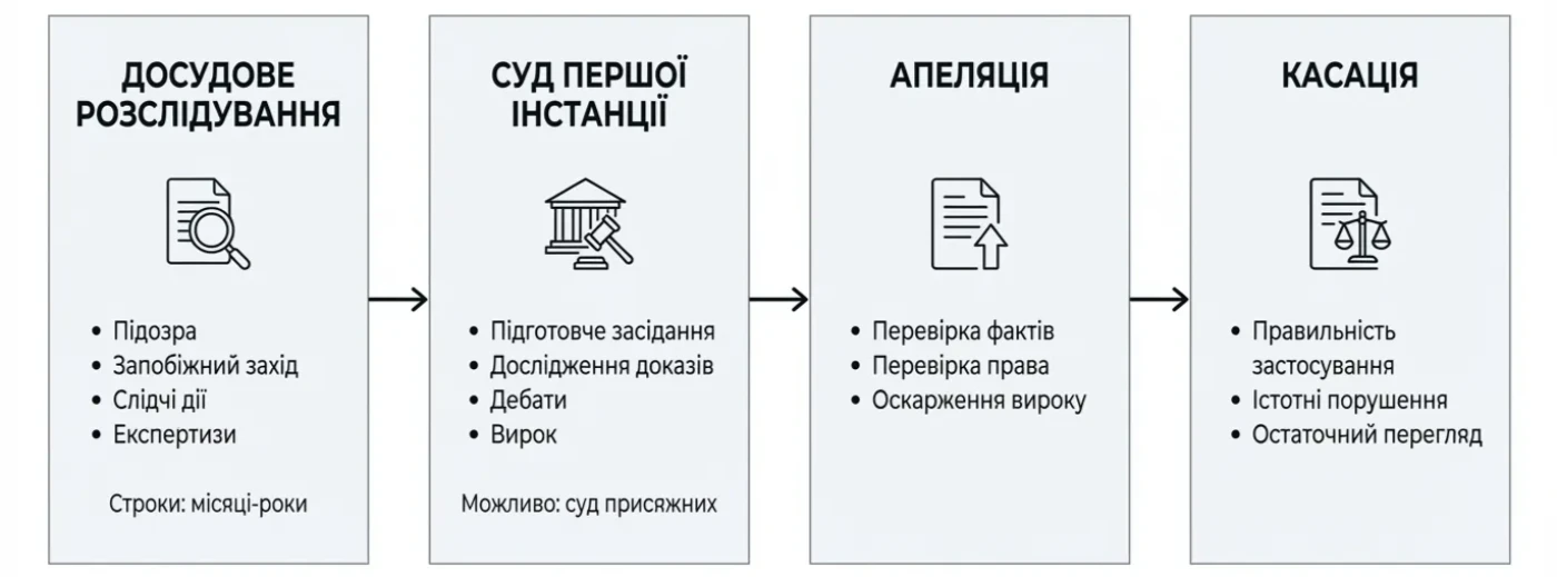 етапи кримінального провадження